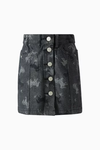 Denim Mini Skirt in Cotton