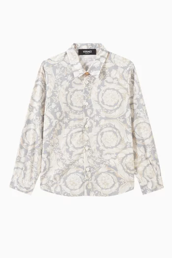 Barocco Print Shirt in Poplin