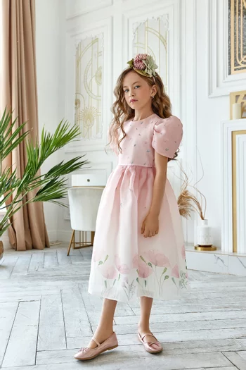 Floral-print Dress in Organza
