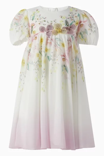 Bow Embellished Dress in Georgette