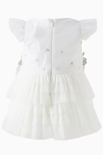 Embellished Ruffle Dress in Tulle