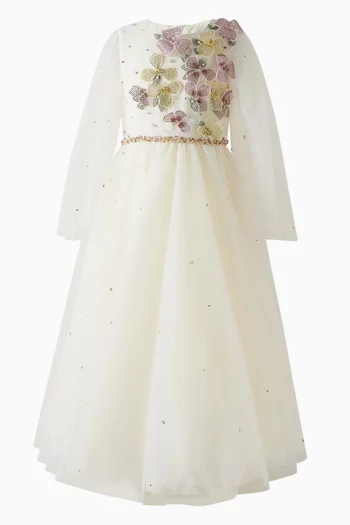Embellished High-low Dress in Tulle