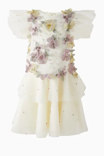 Embellished Layered Dress in Tulle