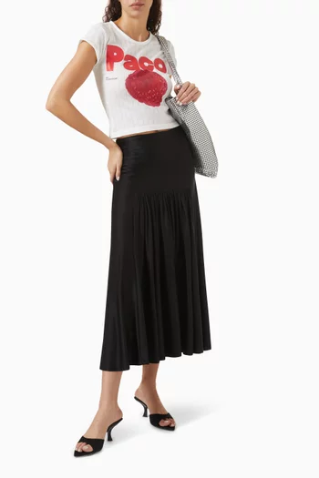Crop T-shirt in Jersey-pointelle