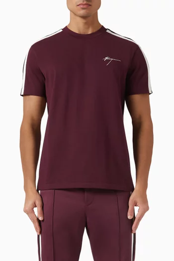 Contrast-stripe T-shirt in Cotton