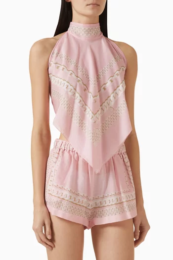 Treasure Tie-up Top in Cotton Voile