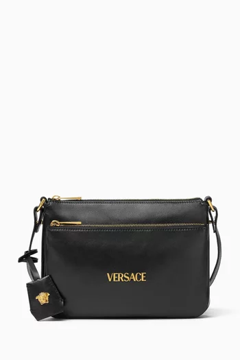 Logo-tag Crossbody Bag in Leather
