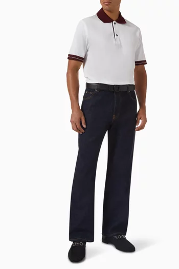 Colour-block Polo Shirt in Cotton