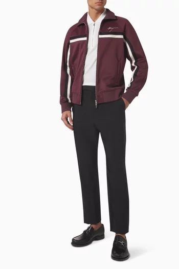 Zip-up Jacket in Technical Cotton-blend