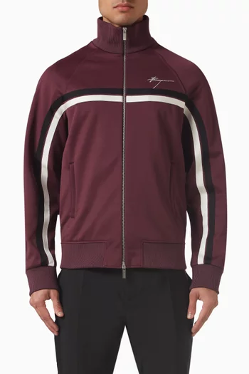 Zip-up Jacket in Technical Cotton-blend