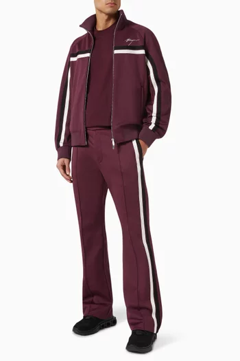 Striped Track Pants in Cotton-blend