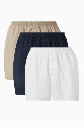 Cotton Poplin Boxers, Set of 3