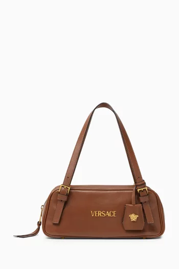 Versace Tag Bowling Bag in Nappa Leather