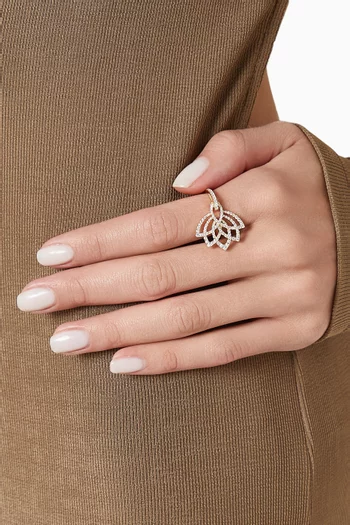 Lotus Blossom Diamond Ring in 18kt Yellow Gold