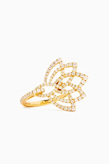 Lotus Blossom Diamond Ring in 18kt Yellow Gold
