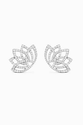 Lotus Blossom Diamond Earrings in 18kt White Gold