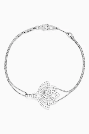 Lotus Blossom Diamond Bracelet in 18kt White Gold
