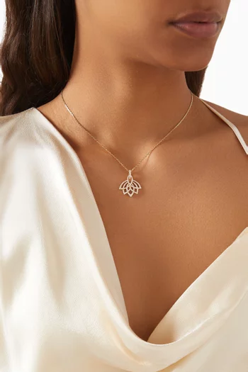 Lotus Blossom Diamond Necklace in 18kt Yellow Gold