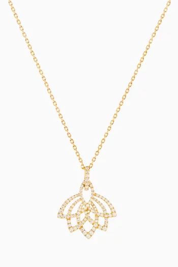 Lotus Blossom Diamond Necklace in 18kt Yellow Gold