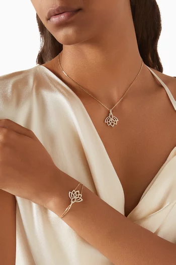 Lotus Blossom Diamond Bracelet in 18kt Yellow Gold