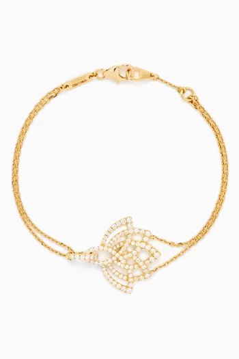 Lotus Blossom Diamond Bracelet in 18kt Yellow Gold
