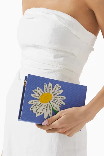 Love Me, Love Me Not Strapped Clutch in Silk & Felt