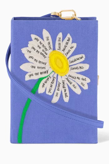 Love Me, Love Me Not Strapped Clutch in Silk & Felt