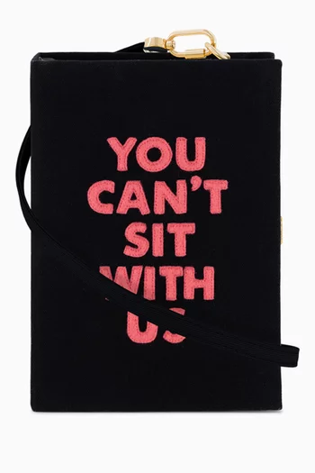 Mean Girls You Can't Sit With Us Strapped Clutch in Silk & Felt