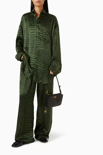 Cocoon Shirt in Croc Silk Satin