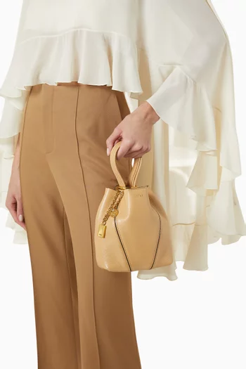 Small Spin Tote Bag in Grained Leather