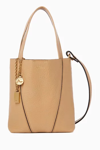 Small Spin Tote Bag in Grained Leather