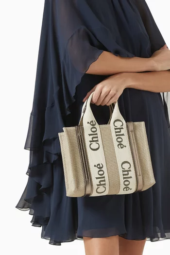 Small Woody Tote Bag in Linen