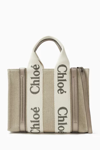 Small Woody Tote Bag in Linen