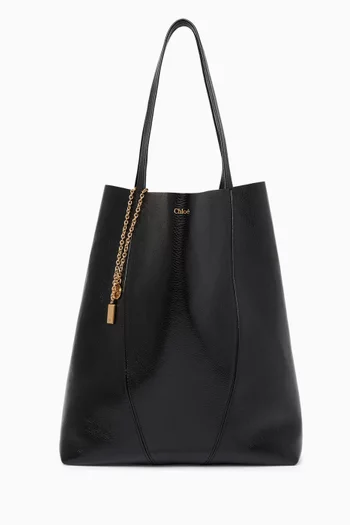 Large Spin Tote Bag in Grained Leather