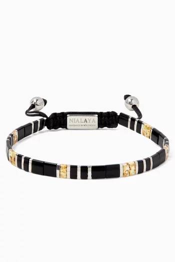 Marbled Beaded Bracelet in Stainless Steel
