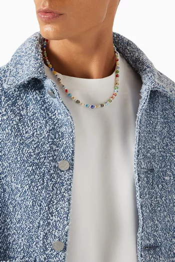 Pearl Beaded Necklace in Stainless Steel