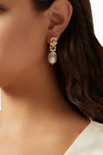 Ariel Baroque Pearl Earrings in 18kt Gold-plated Silver