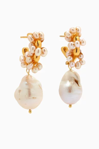 Ariel Baroque Pearl Earrings in 18kt Gold-plated Silver