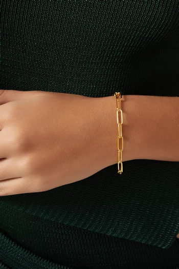 Vertical Chain Bracelet in 18kt Gold-plated Silver