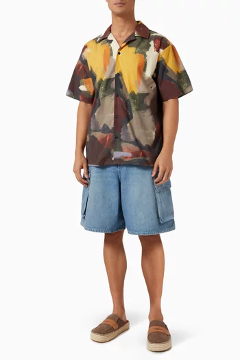 Abstract Printed Shirt in Cotton