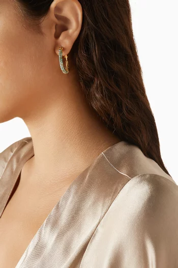 Lyre Hoop Earrings in Gold-plated Metal