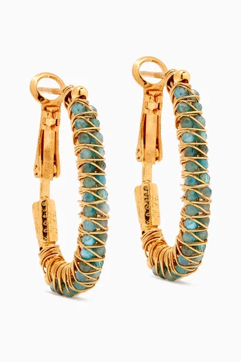 Lyre Hoop Earrings in Gold-plated Metal
