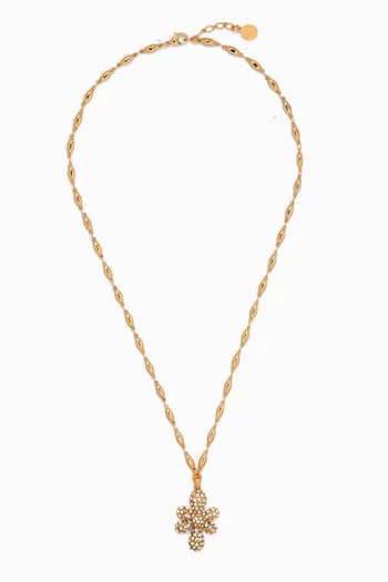 Agapa Flower Pendant Necklace in Gold-plated Metal
