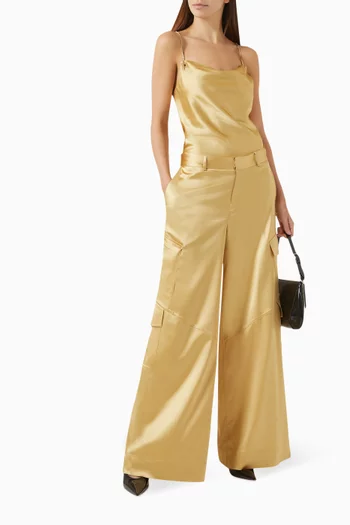 Harper Cargo Pants in Acetate Blend