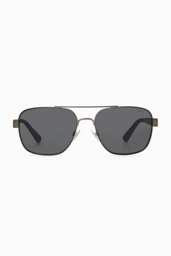 PH D-frame Sunglasses in Metal