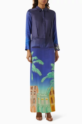 Cuban Nights Sagitta Maxi Dress in Cupro
