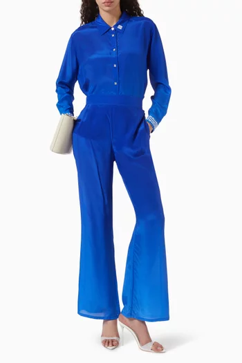 Cuban Nights Contrast Shirt in Silk-chiffon