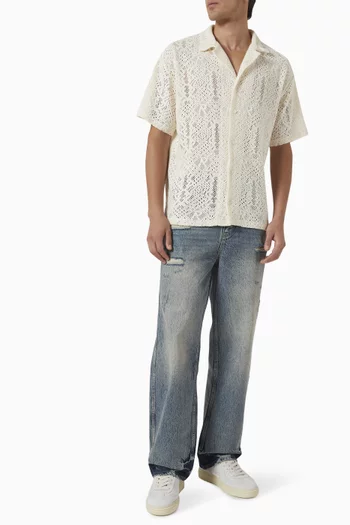Distressed Baggy Jeans in Denim