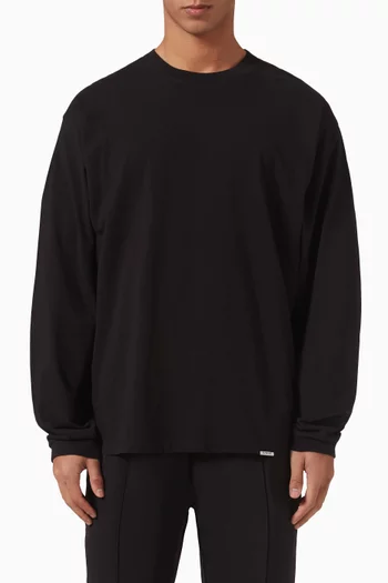 Initial Long-sleeve T-Shirt in Cotton Jersey