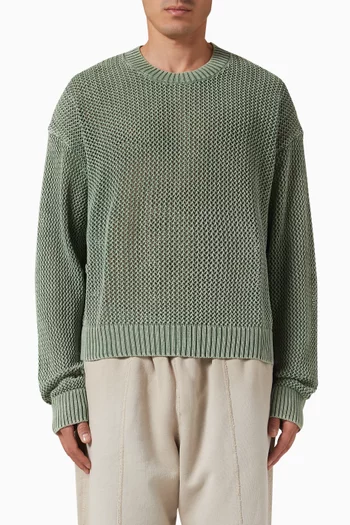 Open Gauge Sweater in Cotton Knit